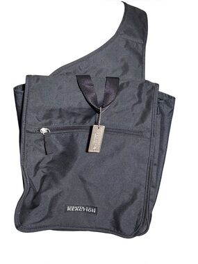 Kenneth Cole Reaction Black Nylon Crossbody Square Backpack Single Strap EUC Y2K